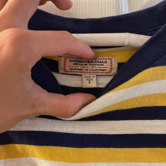 Guess Men’s Small Striped Shirt Embroidered - Picture 3 of 3